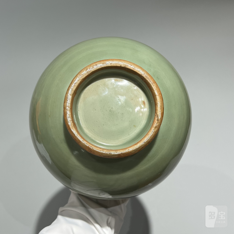 明代 龙泉窑梅子青釉玉壶春瓶 - 图11